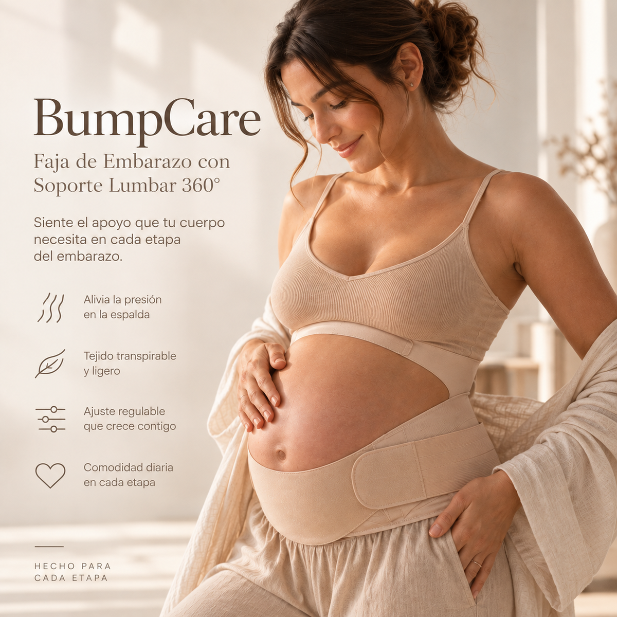 Brunito™ BumpCare | Faja de Embarazo con Soporte Lumbar 360°