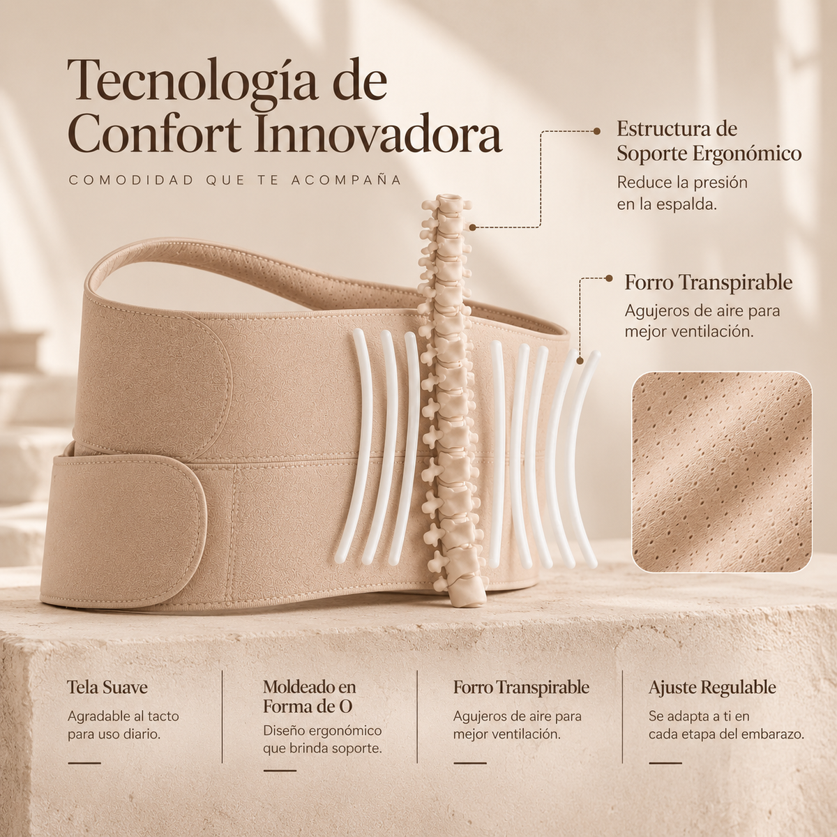 Brunito™ BumpCare | Faja de Embarazo con Soporte Lumbar 360°